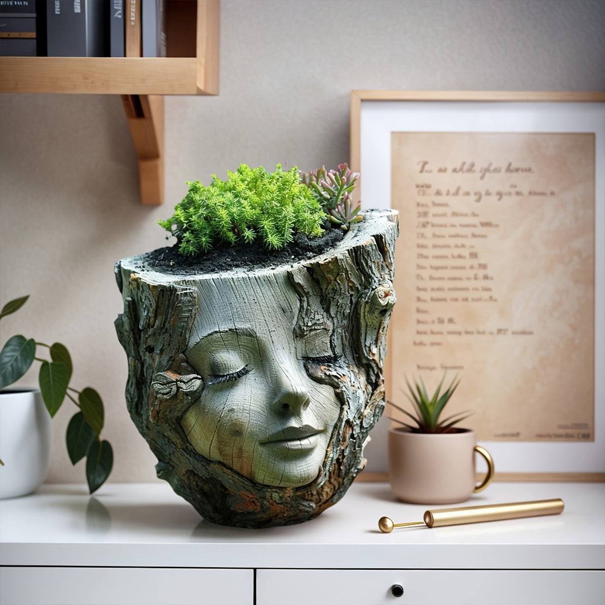 Goddess Face Planter: Creative Outdoor Garden Decor