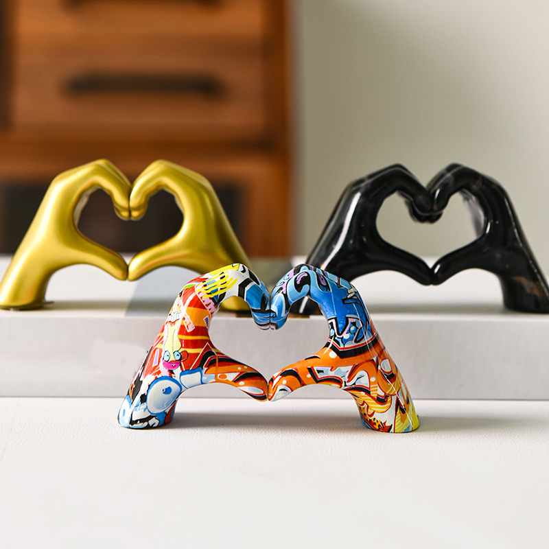 Creative Heart-Gesture Sculpture