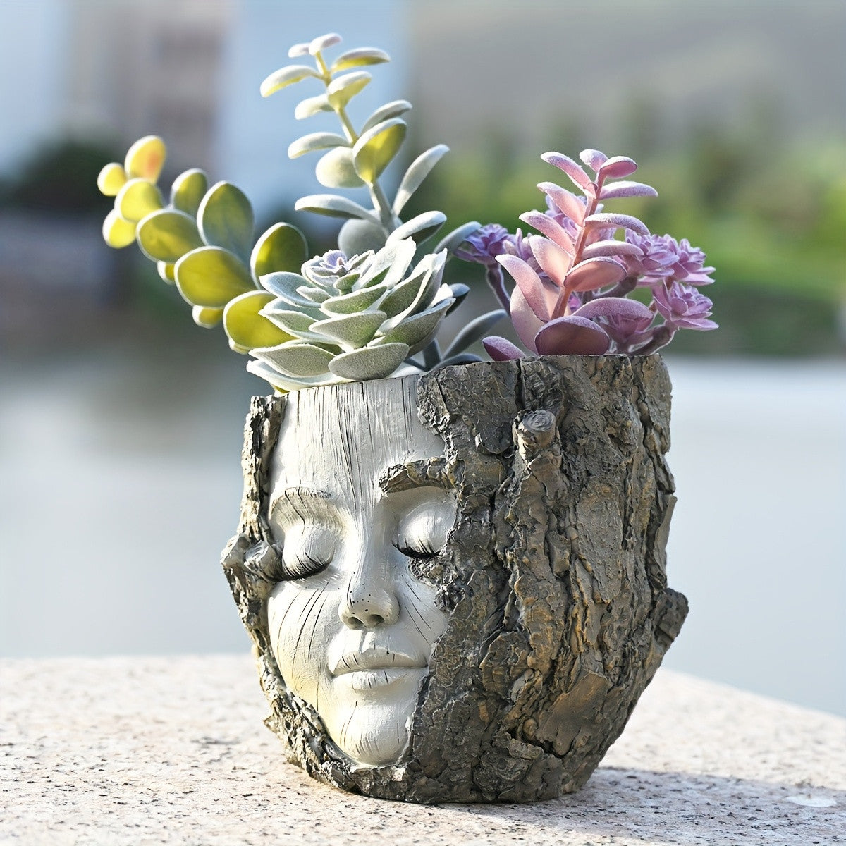 Goddess Face Planter: Creative Outdoor Garden Decor