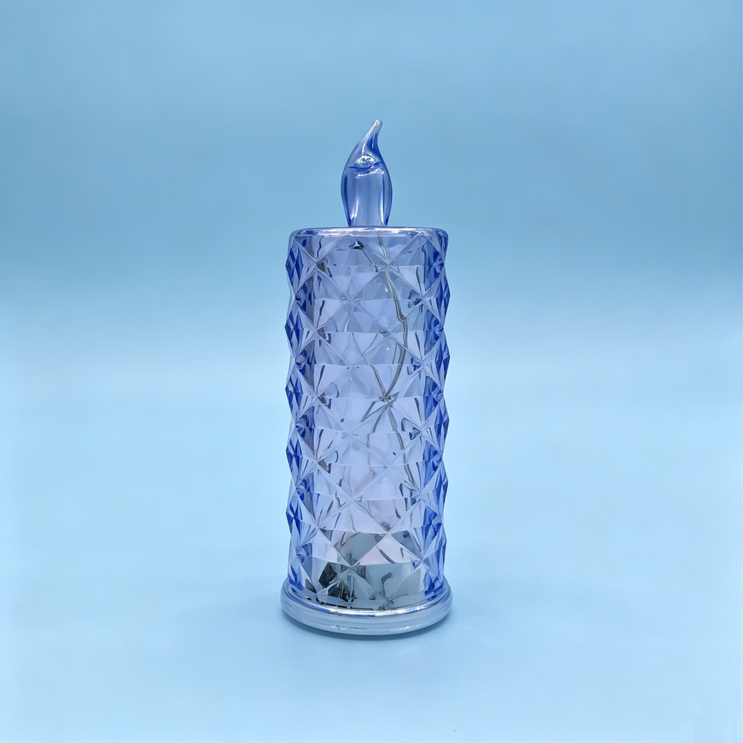 LED electronic candle with rose pattern (plastic)
