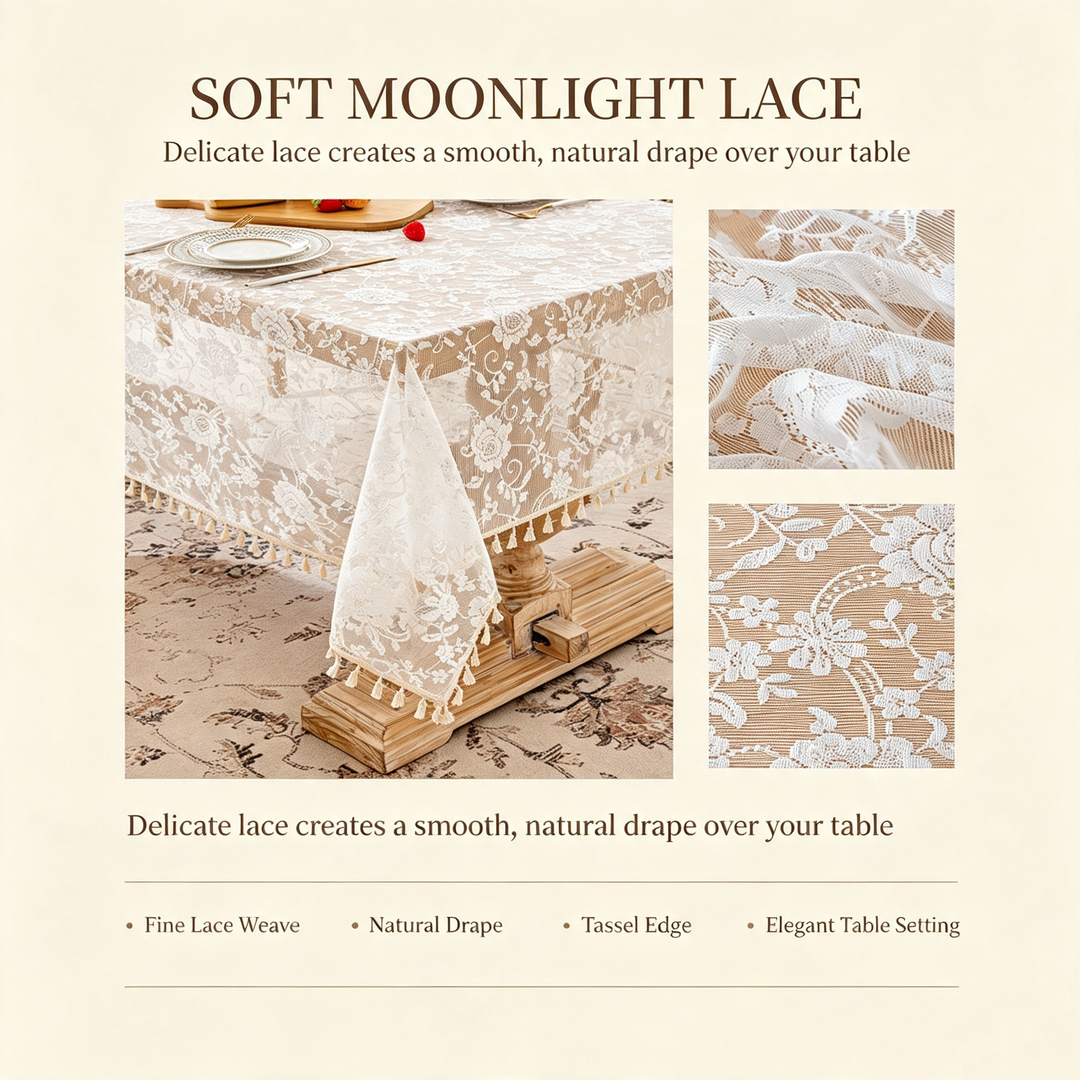 Affordable Luxury French Rose Lace Tablecloth