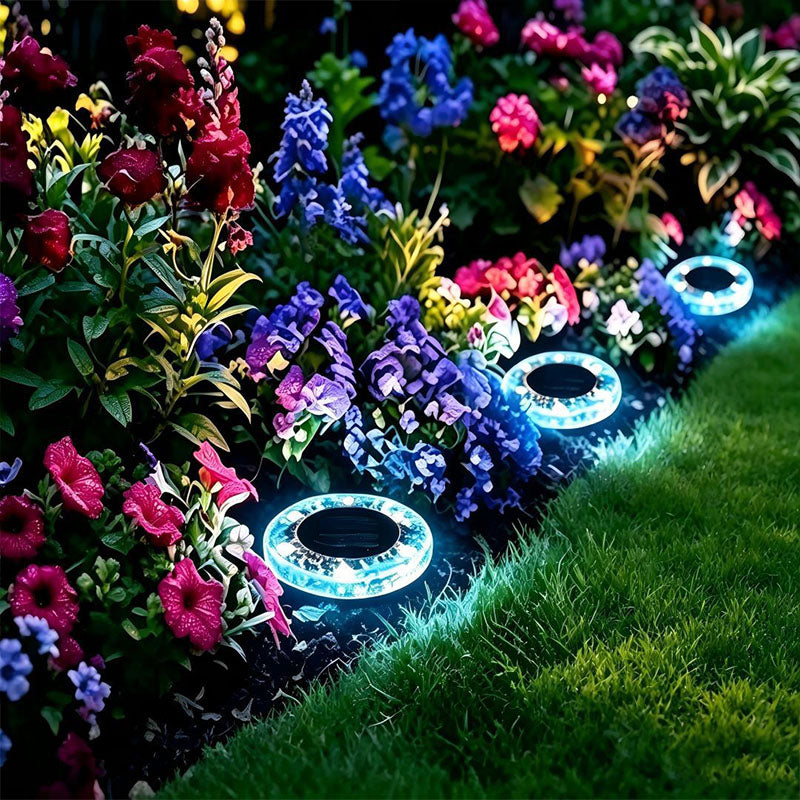 Solar-powered waterproof mosaic LED night light for outdoor courtyards