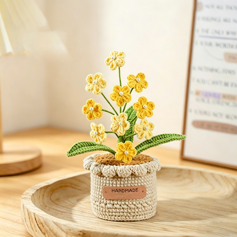 Exquisite Hand-Woven Yarn Potted Plant