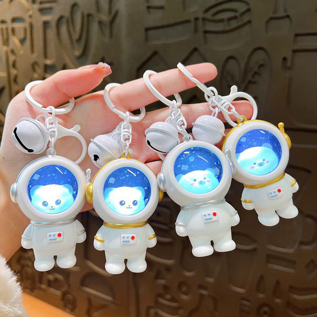 Cute glow-in-the-dark astronaut keychain