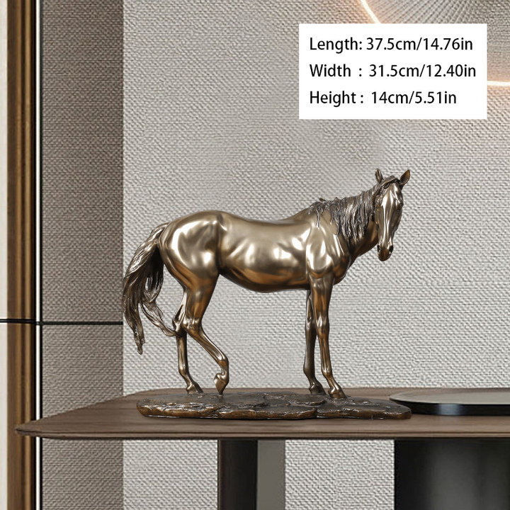 Resin Horse Racing Ornament (Bronze-Effect Finish)