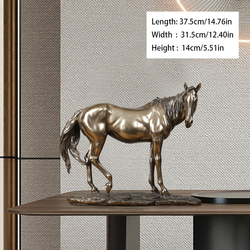 Resin Horse Racing Ornament (Bronze-Effect Finish)