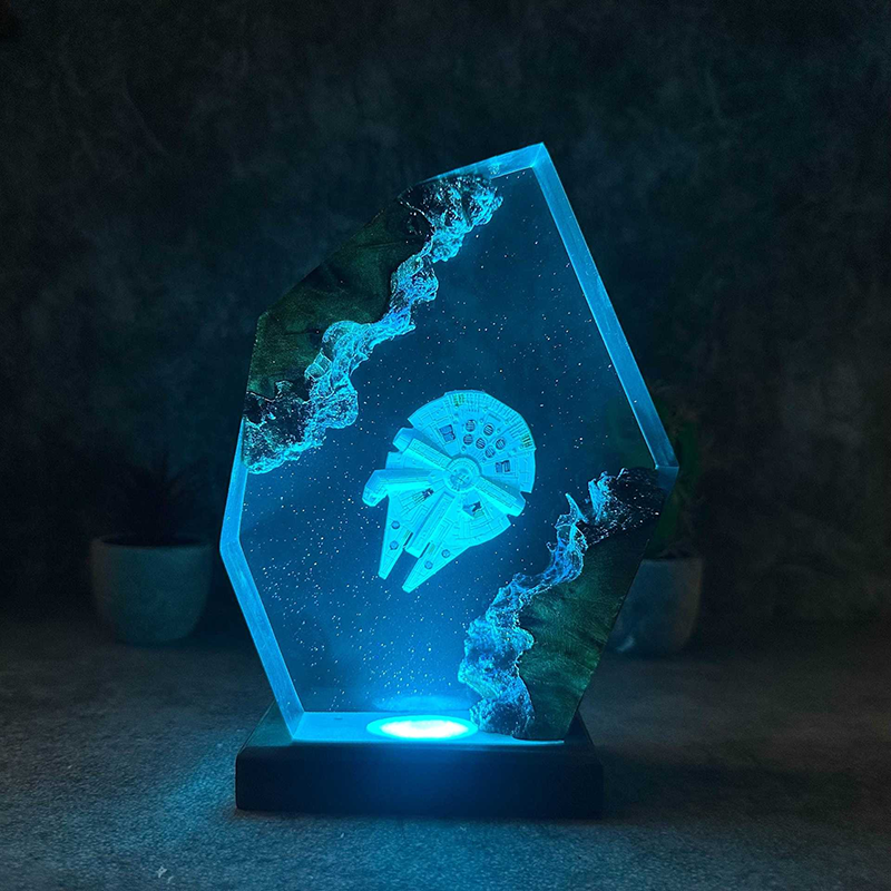 Spaceship Epoxy Resin Lamp