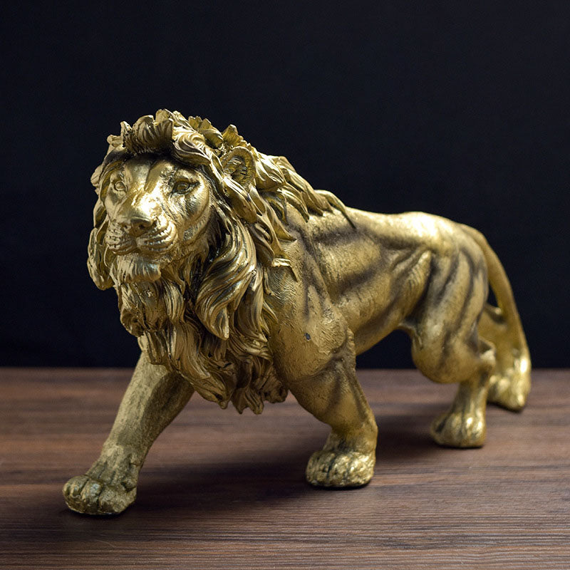Majestic Golden Lion Sculpture – Symbol of Strength, Courage & Leadership