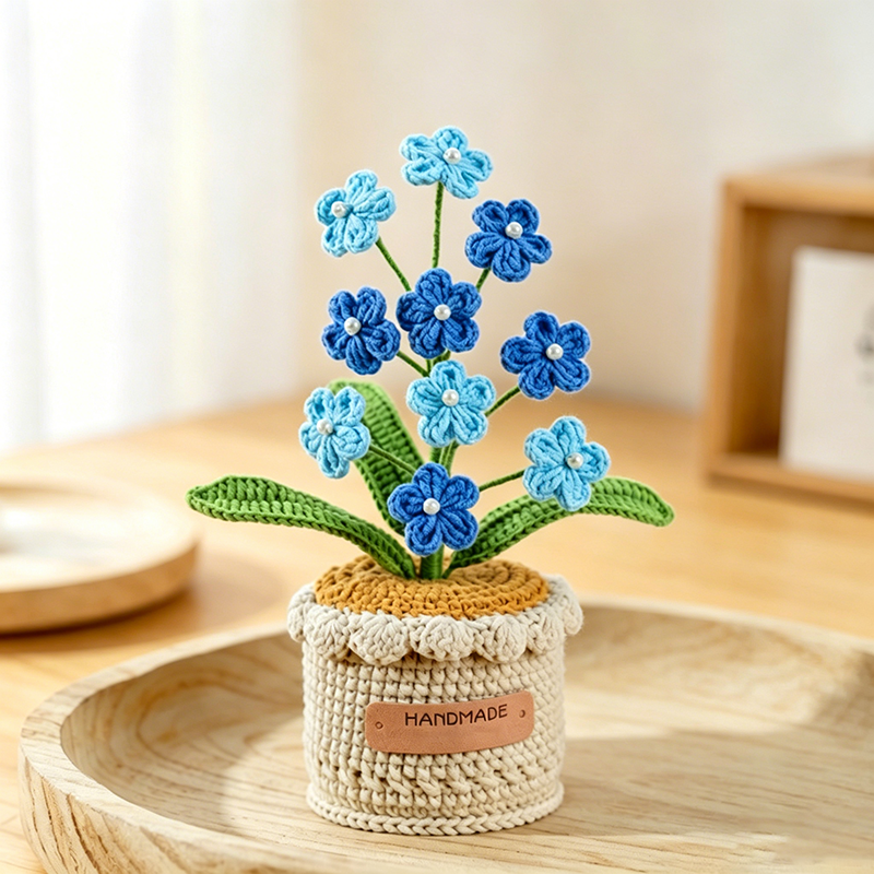 Exquisite Hand-Woven Yarn Potted Plant