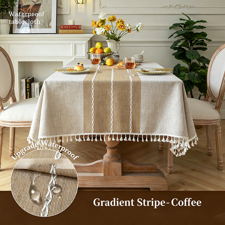 Premium-quality cotton-linen tablecloth—waterproof and stain-resistant