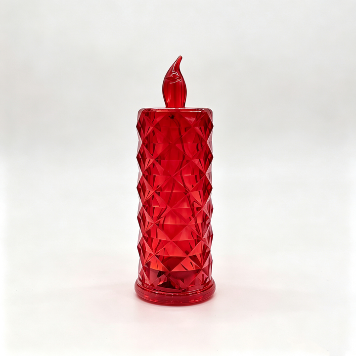 LED electronic candle with rose pattern (plastic)