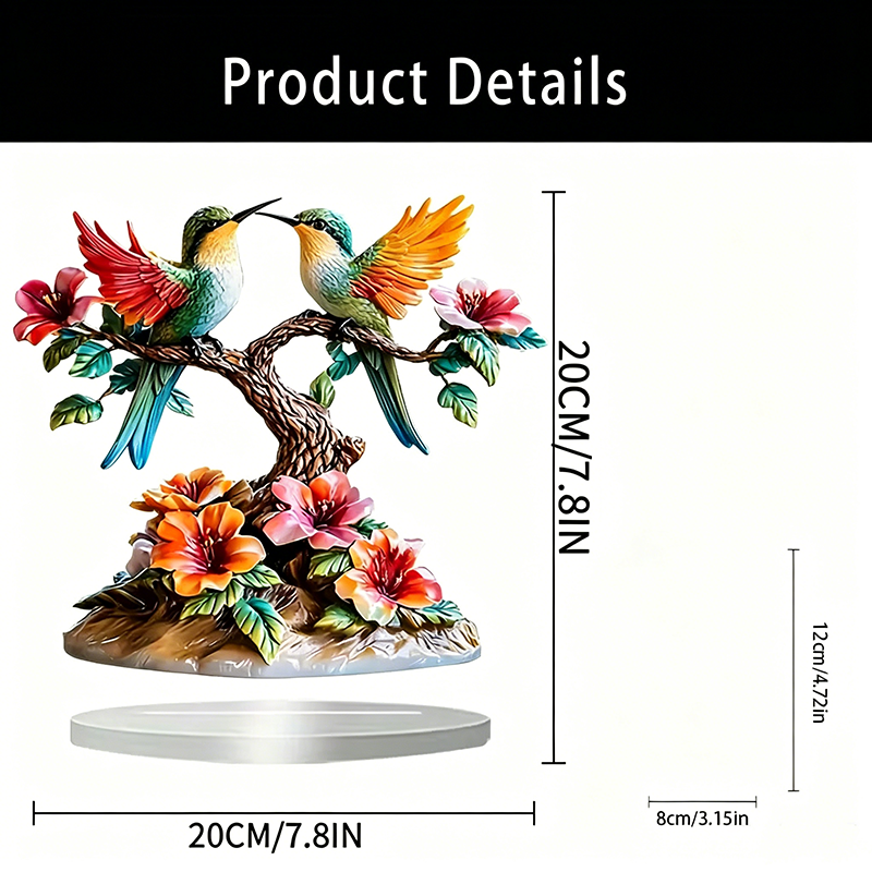 Acrylic Bird-on-Branch Hanging Ornament