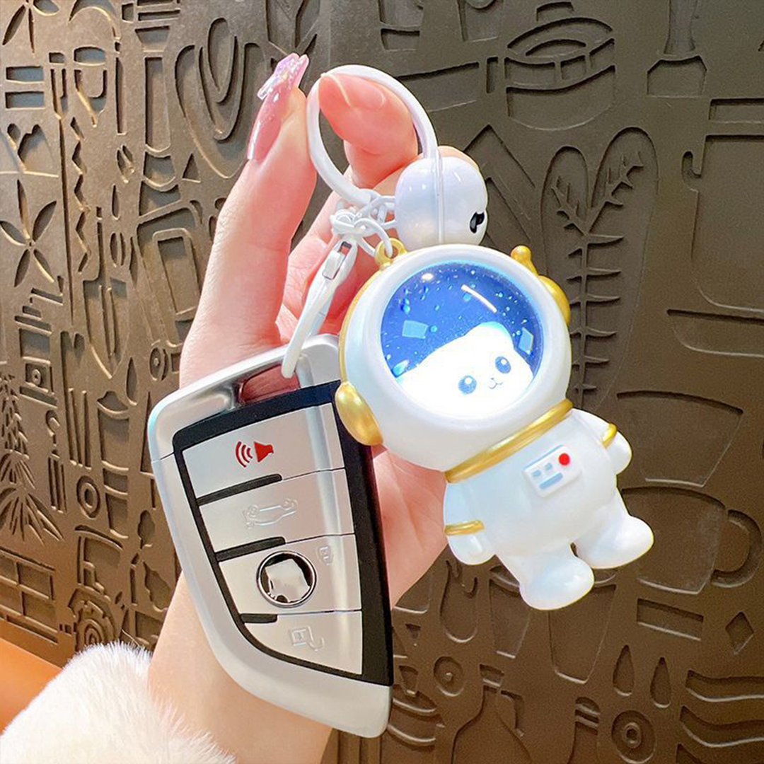 Cute glow-in-the-dark astronaut keychain