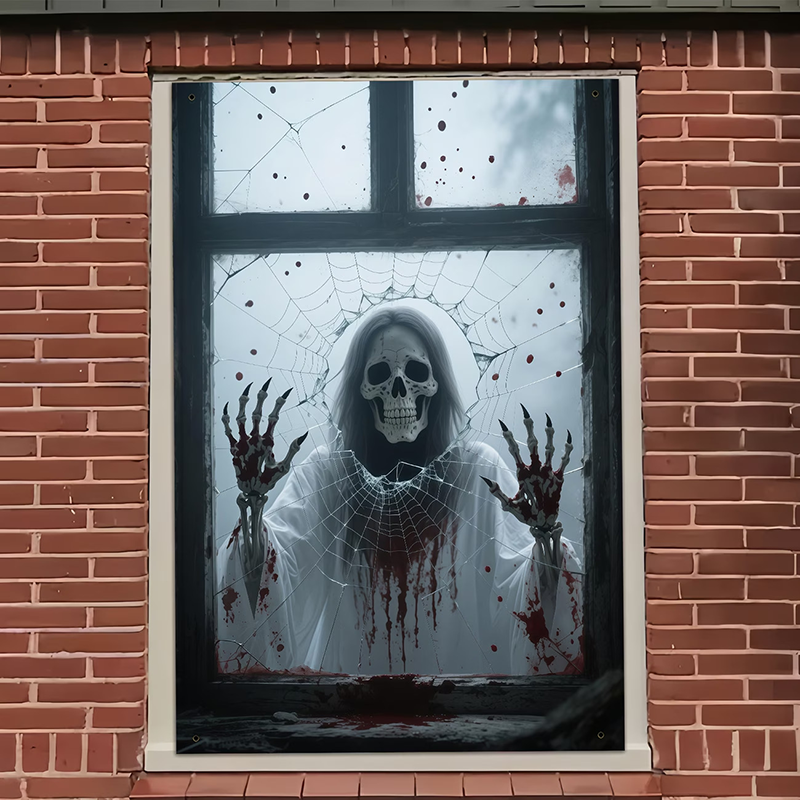 Halloween Spooky Window Fabric Decoration