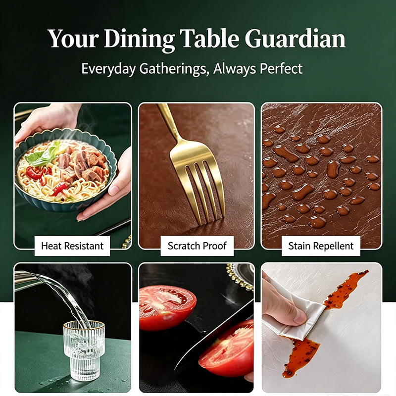 New waterproof, oil-resistant, and heat-resistant leather tablecloth