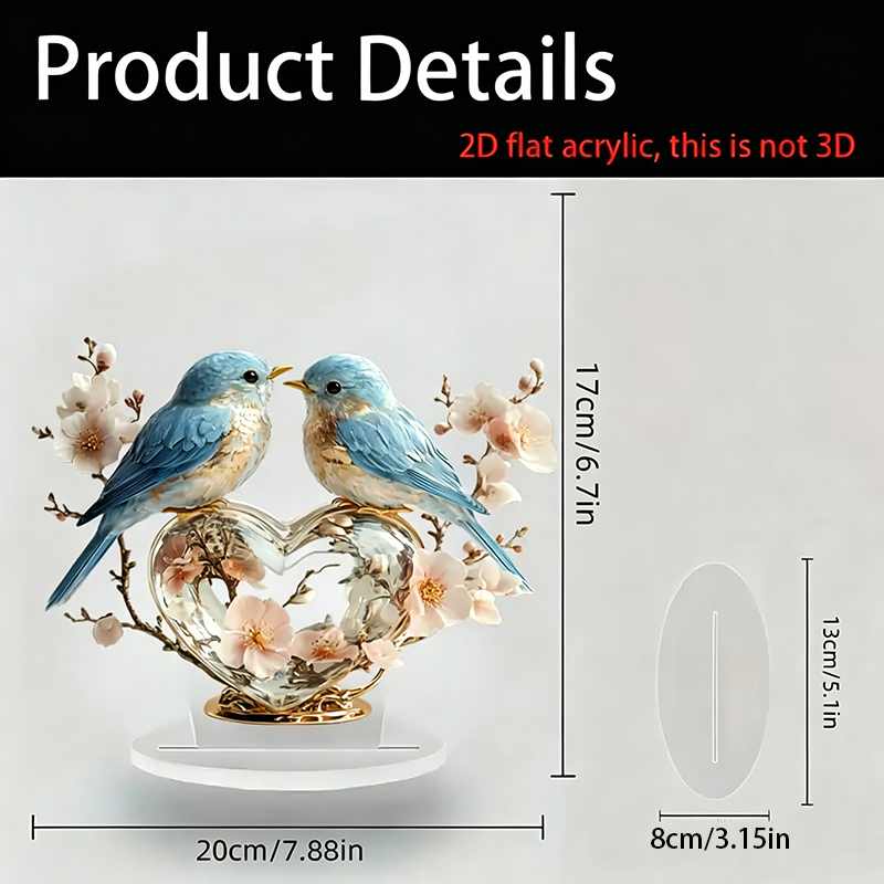 Acrylic Bird-on-Branch Hanging Ornament