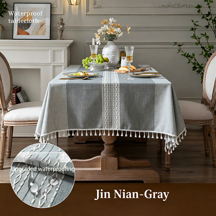 Premium-quality cotton-linen tablecloth—waterproof and stain-resistant
