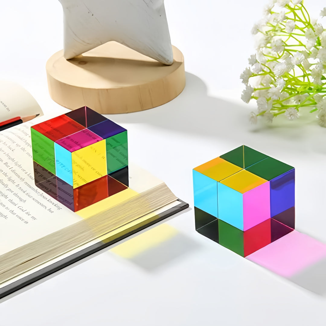 Multicolor Solid Crystal Cube Stress-Relief Puzzle Toy