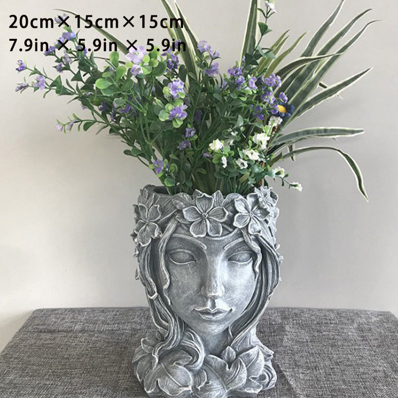 Goddess-Themed Resin Flower Pot Ornament