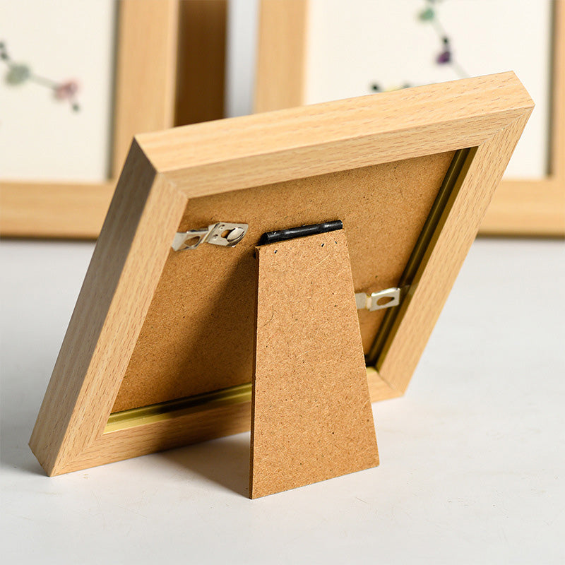 Zodiac Sign Raw Stone and Wooden Frame Display Stand