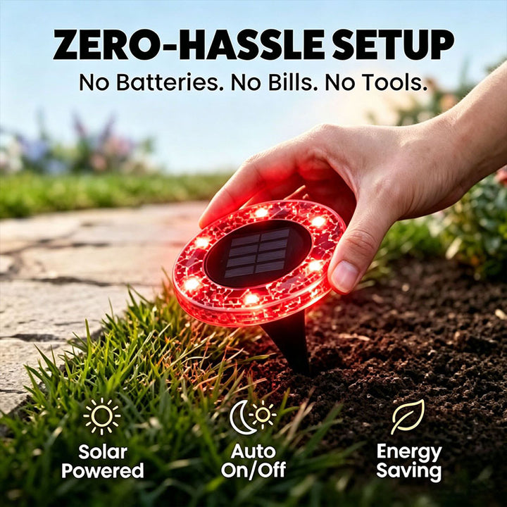 Solar-powered waterproof mosaic LED night light for outdoor courtyards