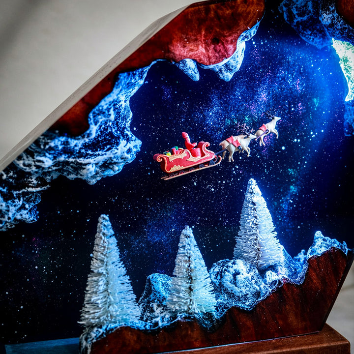 Winter Forest Santa Claus Decorative Lights