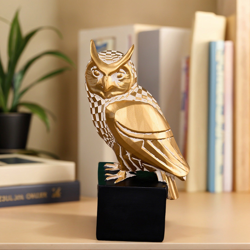 High-end gold owl ornament