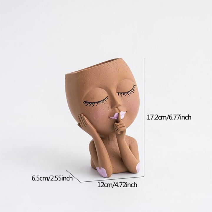 Face-Shaped Planter Decoration