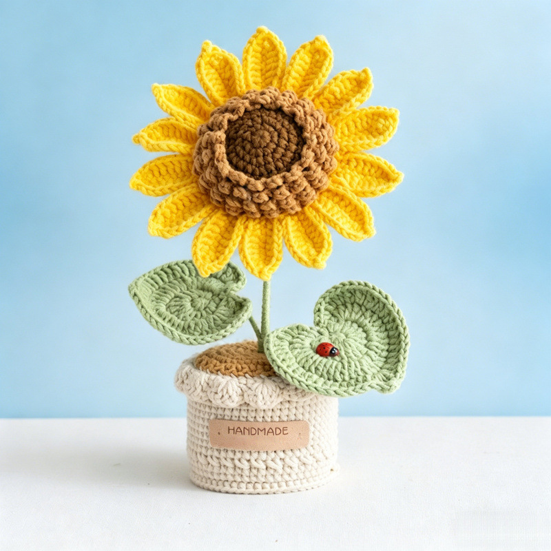 Exquisite Hand-Woven Yarn Potted Plant