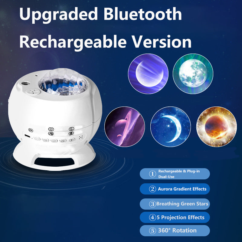 Aurora & Starry Sky Projection Bluetooth Speaker (with Ambient Light)