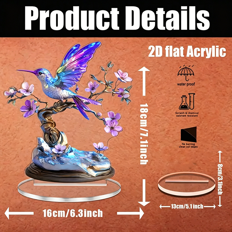 Acrylic Bird-on-Branch Hanging Ornament