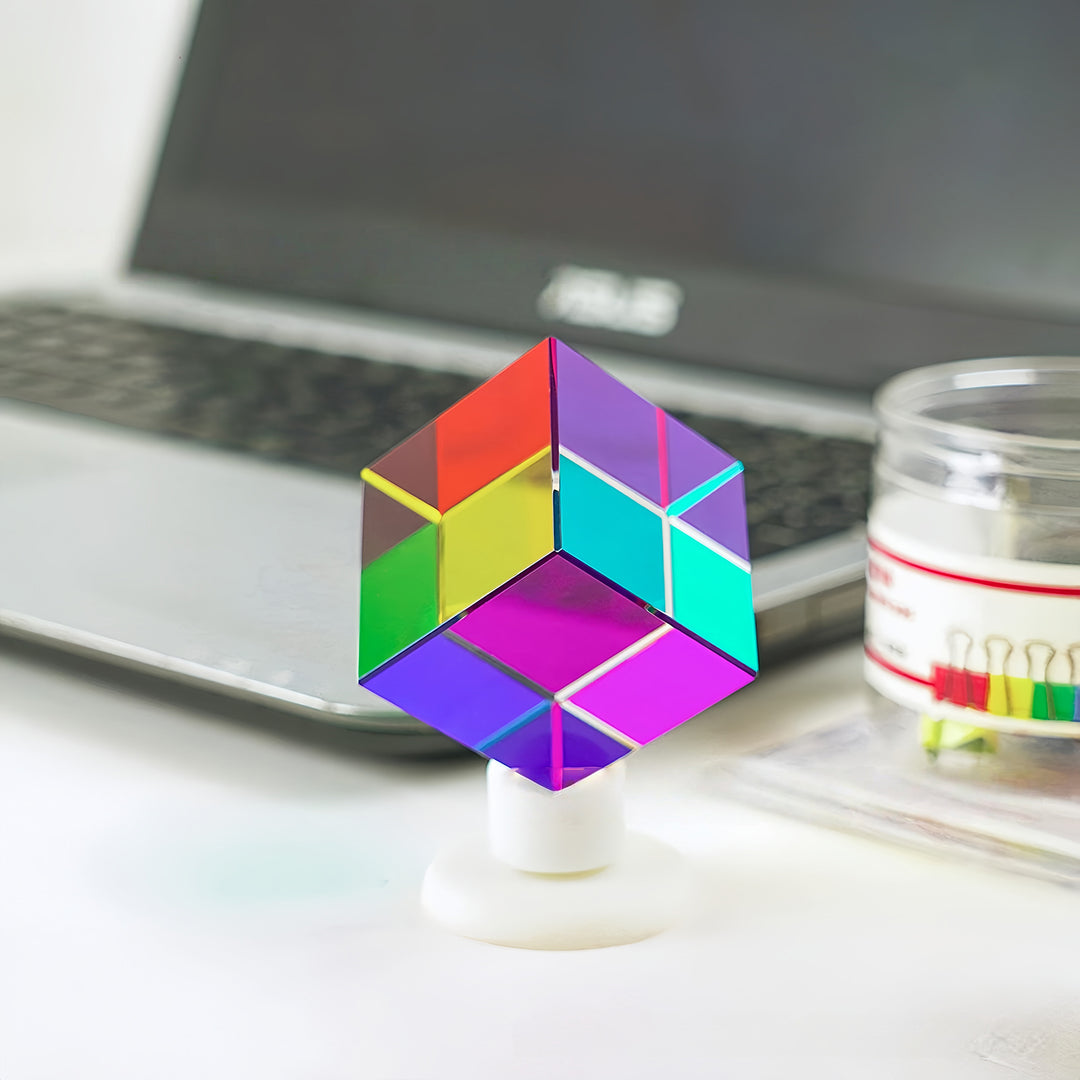 Multicolor Solid Crystal Cube Stress-Relief Puzzle Toy