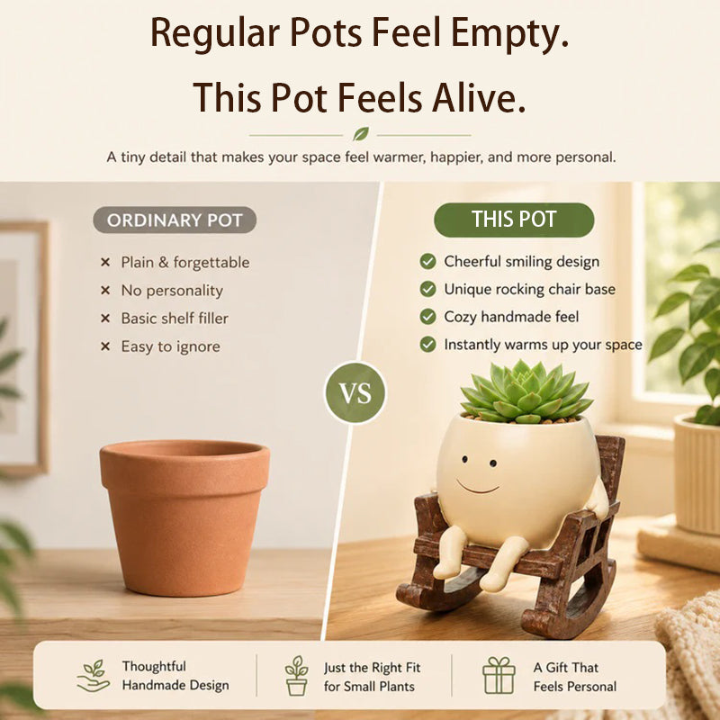 Creative Wobbly Mini Smiley Face Flowerpot