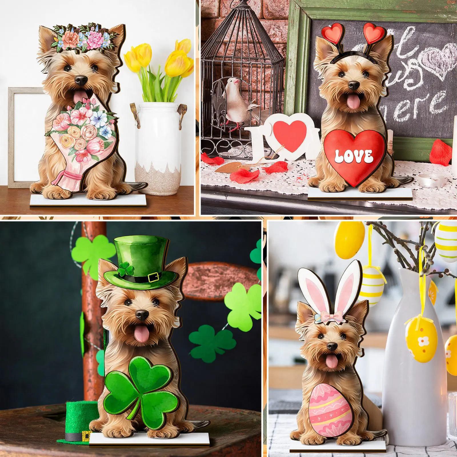Best-selling interchangeable wooden puppy decoration