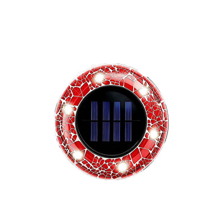 Solar-powered waterproof mosaic LED night light for outdoor courtyards