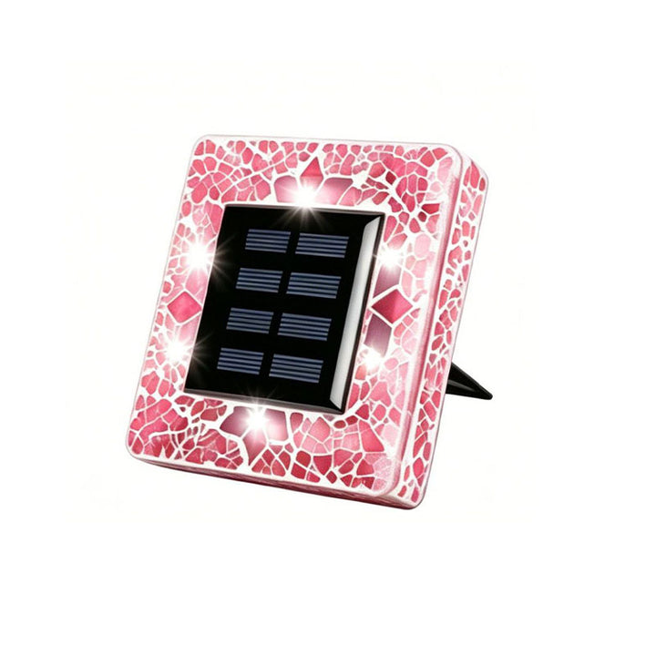 Solar-powered waterproof mosaic LED night light for outdoor courtyards