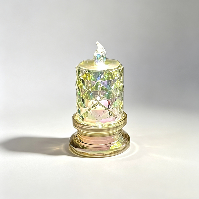LED electronic candle with rose pattern (plastic)