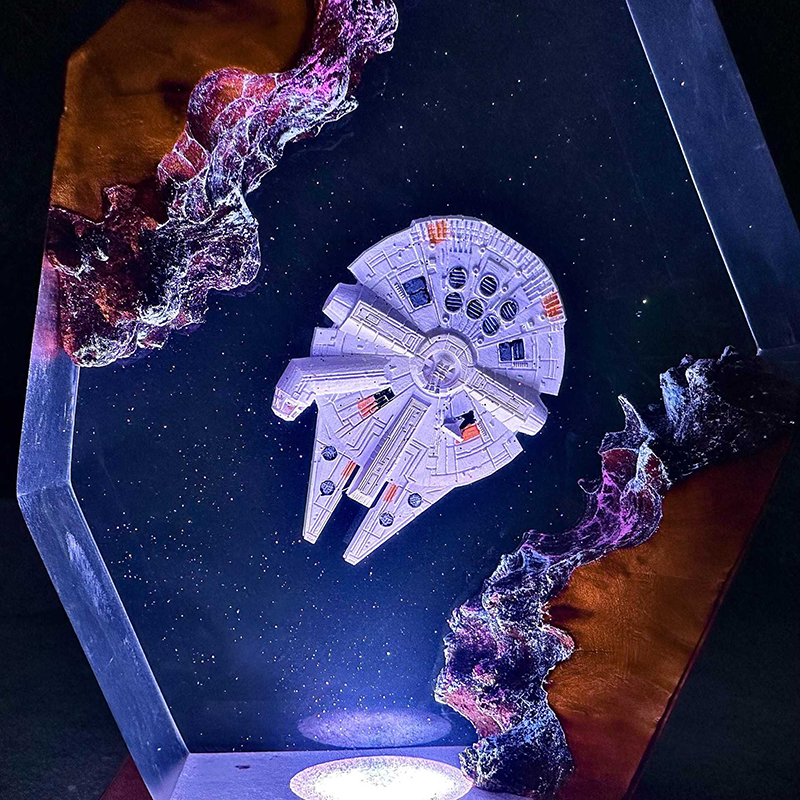 Spaceship Epoxy Resin Lamp