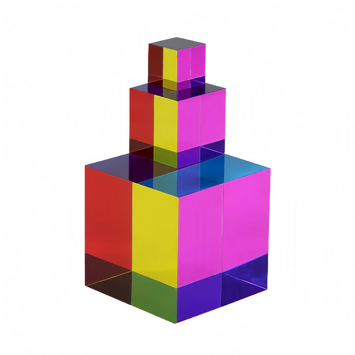 Multicolor Solid Crystal Cube Stress-Relief Puzzle Toy