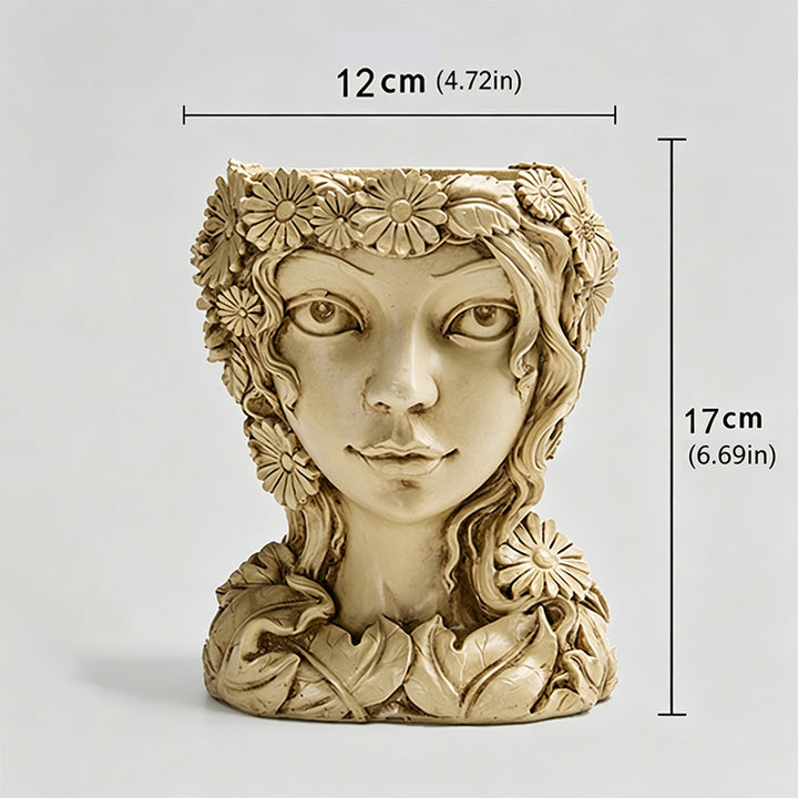 Goddess-Themed Resin Flower Pot Ornament