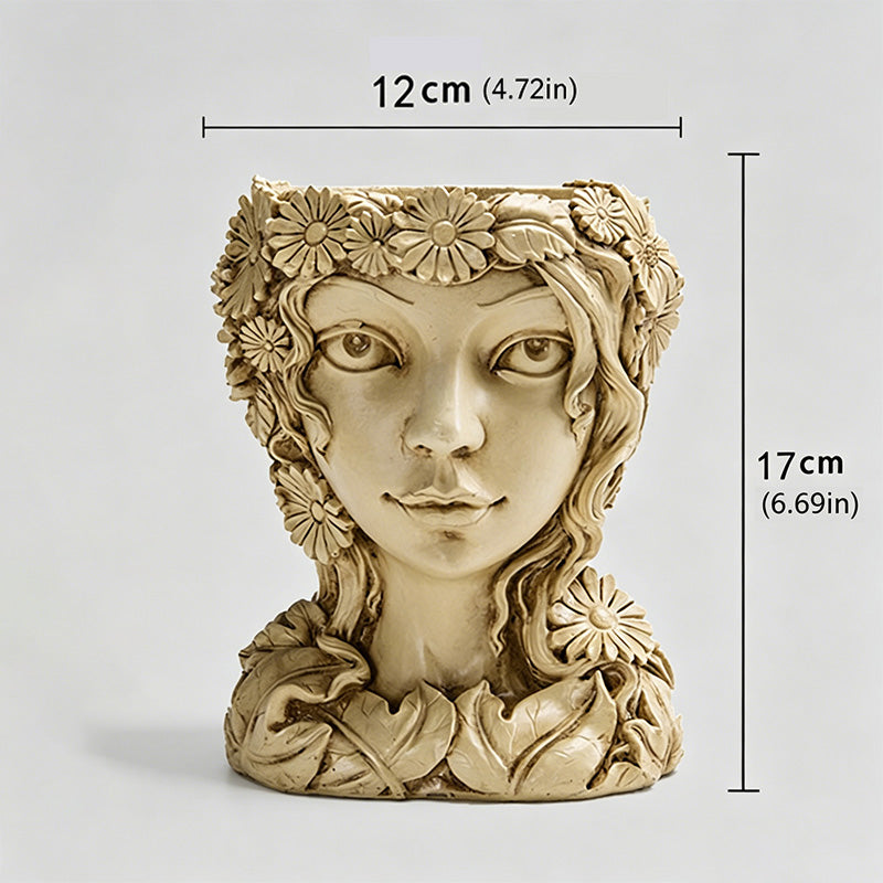 Goddess-Themed Resin Flower Pot Ornament