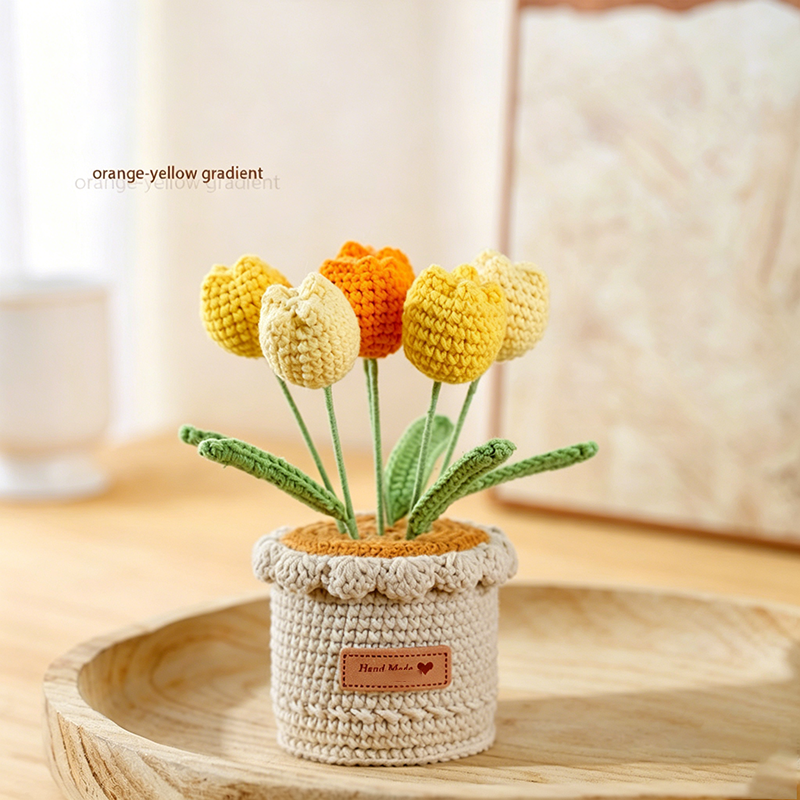 Exquisite Hand-Woven Yarn Potted Plant
