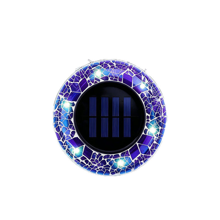 Solar-powered waterproof mosaic LED night light for outdoor courtyards