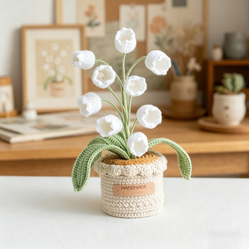 Exquisite Hand-Woven Yarn Potted Plant
