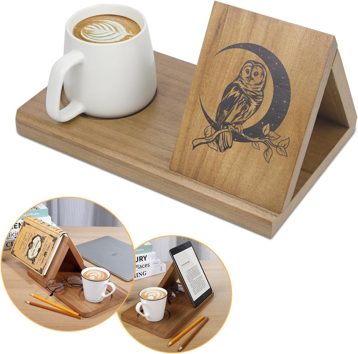 Multifunctional Solid Wood Triangular Desktop Stand