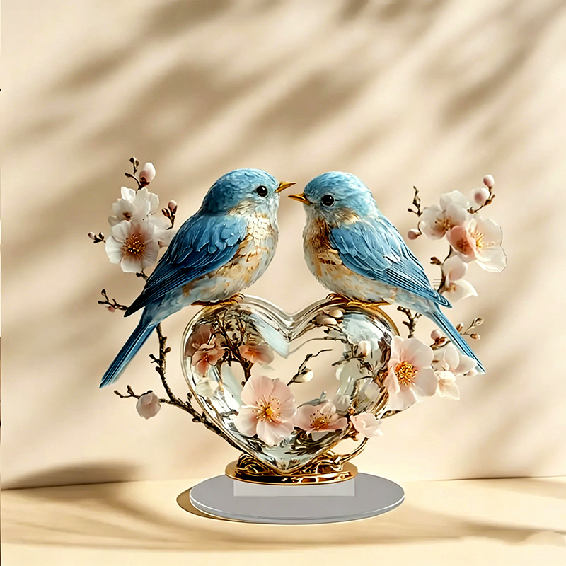 Acrylic Bird-on-Branch Hanging Ornament