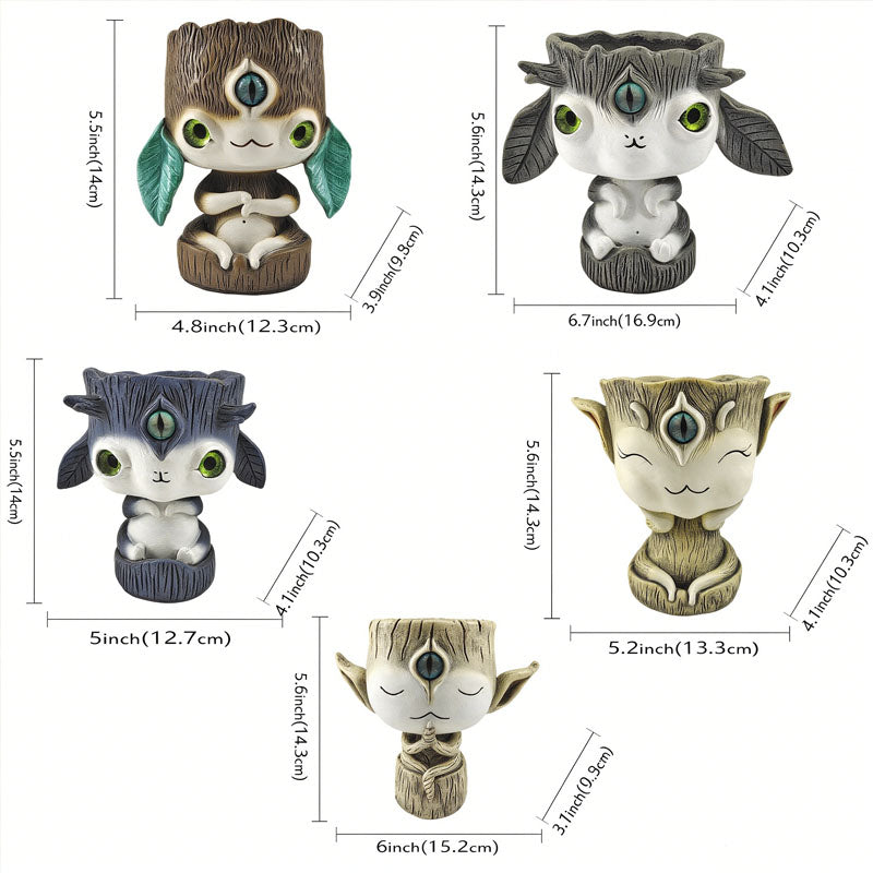 Big-Eyed Elf Flowerpot Ornament