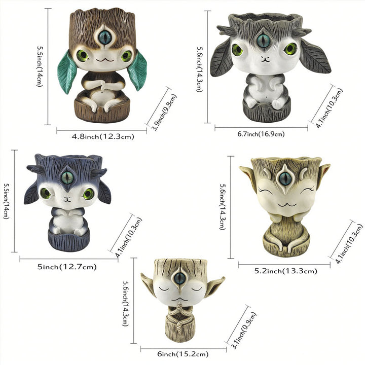 Big-Eyed Elf Flowerpot Ornament