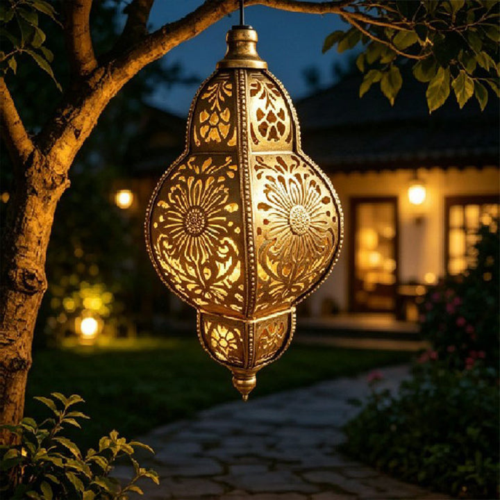 Solar-Powered Cutout Ambient Projection Garden Light