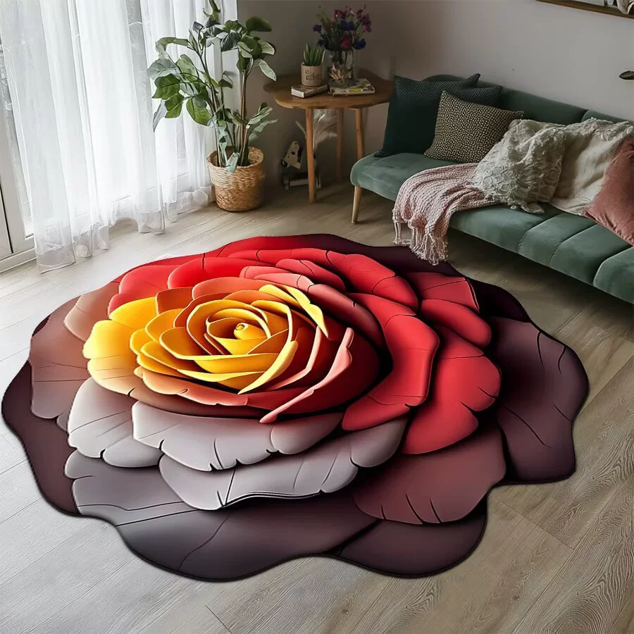 Stunning 3D floral-pattern diatomite bath mat